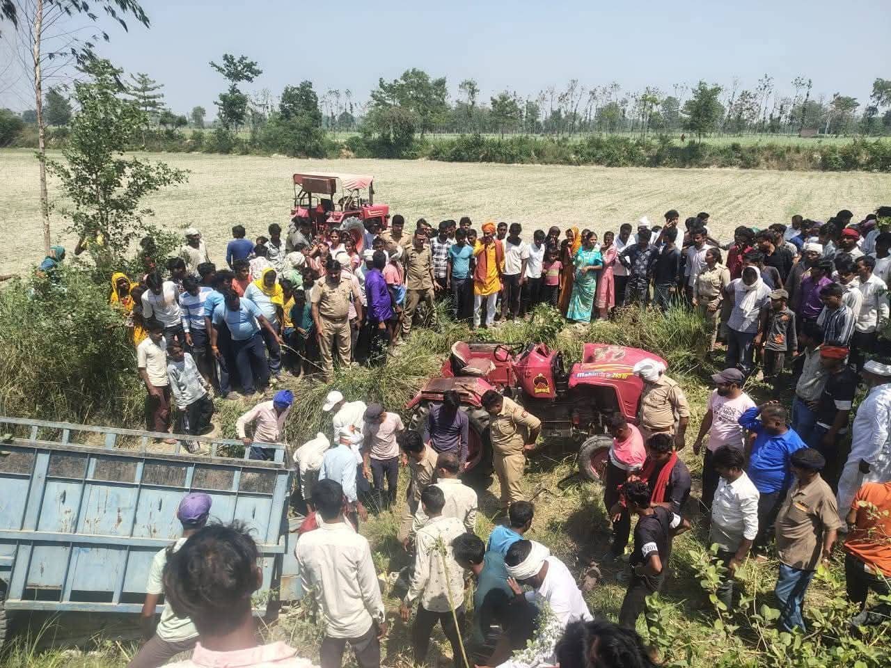 लखीमपुर:ट्रैक्टर ट्राली पलटने से 5 की मौत,9 की हालत बहुत गंभीर